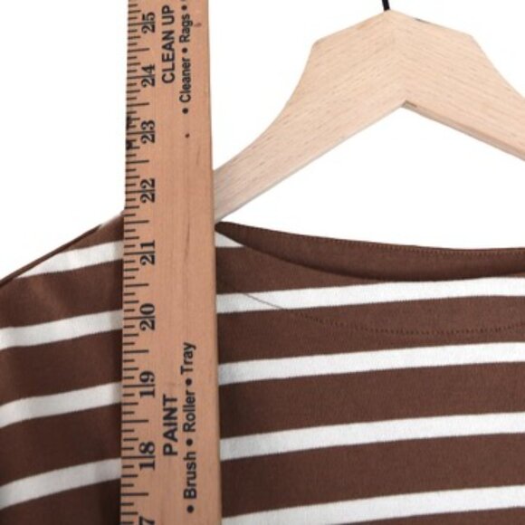 Uniqlo Brown and White Striped Long Sleeve Tee - Picture 6 of 7
